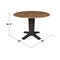 International Concepts 42 in. Solid Wood Round Dual Drop Leaf Dining Pedestal Table - 30.3 in.High in Hickory/Washed Coal K45-42DPT-23B - alternate 7